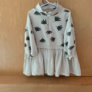 ZARA COMBINATION LEAF PRINT DRESS
NATURAL